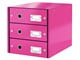Arkivering & Opbevaring - Leitz Skuffekabinet Click & Store WOW 3 skuffer Pink - 60480023