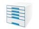 Arkivering & Opbevaring - Leitz Skuffekabinet Desk Cube WOW 5-skuffer Blå - 52142036