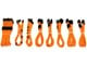 Strømkabel (intern) - DUTZO Sleeved strøm forlængerkabel Pro kit - Orange - DSC-PCEP30CMORN