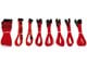 Strømkabel (intern) - DUTZO Sleeved strøm forlængerkabel Pro kit - Rød - DSC-PCEP30CMRED
