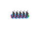 Gamer Stol - DUTZO Premium 3" universal gummihjul til alle stol typer - RGB - Gummi - DGCA-75MMRBWU-RGB