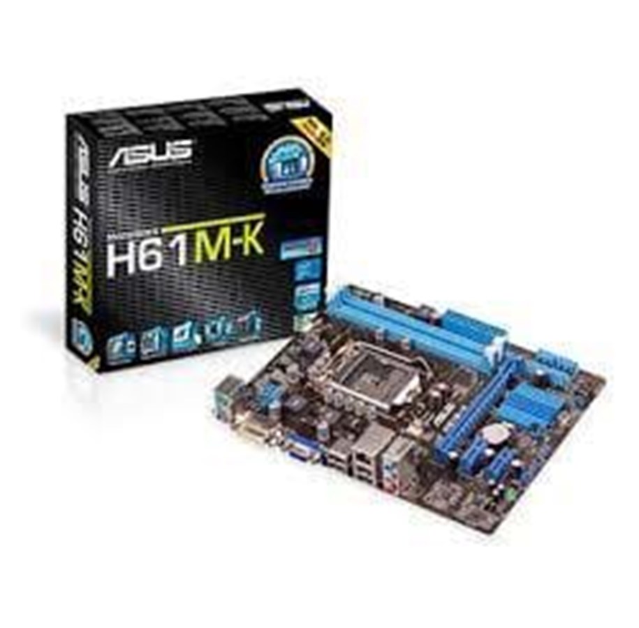 Bundkort - ASUS H61M-K Bundkort - Intel H61 Express - Intel LGA1155 socket - DDR3 RAM - Micro-ATX - 90MB0FP0-M0EAY0