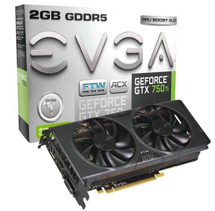 Grafikkort - EVGA GeForce GTX 750 Ti - 2GB GDDR5 RAM - Grafikkort - 02G-P4-3757-KR