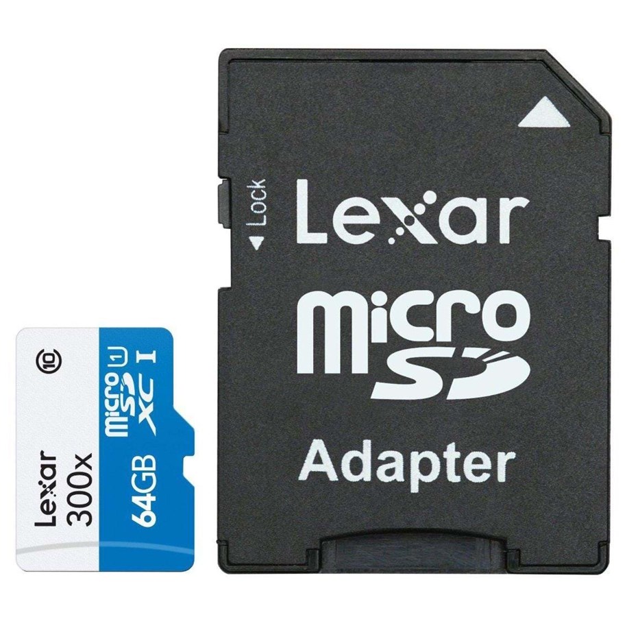 Hukommelseskort - Lexar MicroSDXC / SDXC Class 10 - 64GB - LSDMI64GBBEU300A