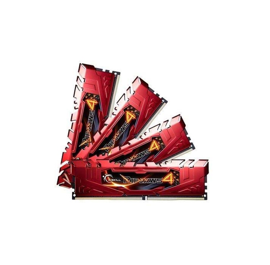 RAM - G.Skill Ripjaws 4 DDR4-2666 - 16GB - CL15 - Quad Channel (4 pcs) - Intel XMP - Rød - F4-2666C15Q-16GRR