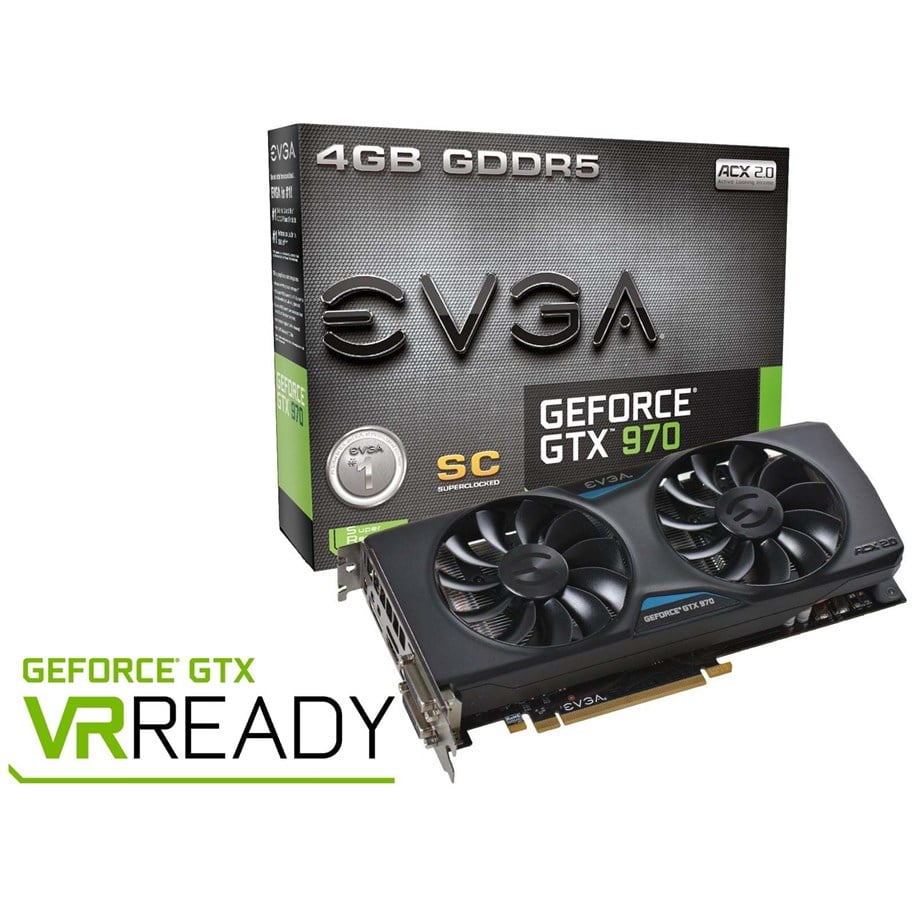 Grafikkort - EVGA GeForce GTX 970 Superclocked ACX 2.0 - 4GB GDDR5 RAM - Grafikkort - 04G-P4-2974-KR