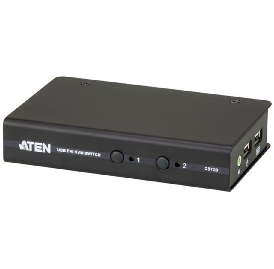 KVM-switch - ATEN 2 port USB DVI KVM   (KVM Cables Included) - CS72D-AT