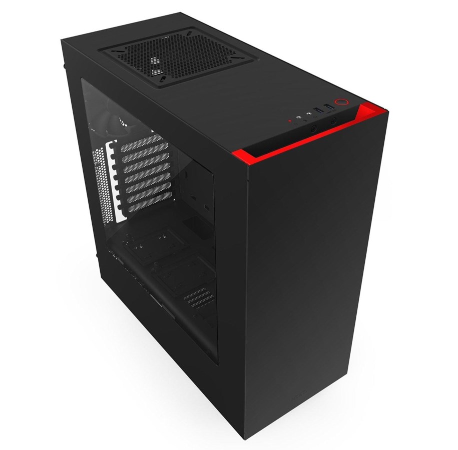 Kabinet - NZXT S340 - Black / Red - Kabinet - Miditower - Sort - CA-S340MB-GR