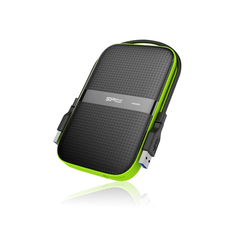 Harddisk - Ekstern - Silicon Power Armor A60 - 2TB - Ekstern Harddisk - Grøn - SP020TBPHDA60S3K