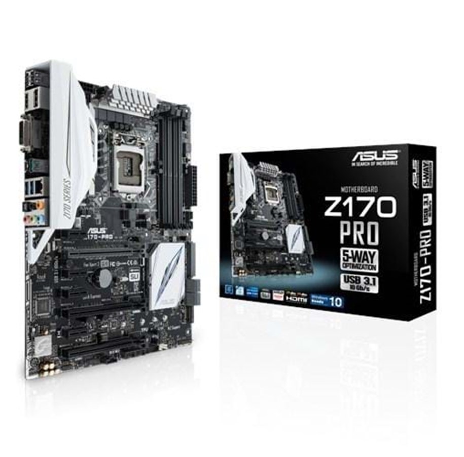Bundkort - ASUS Z170-PRO Bundkort - Intel Z170 - Intel LGA1151 socket - DDR4 RAM - ATX - 90MB0M10-M0EAY0