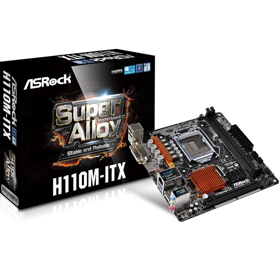 Bundkort - ASRock H110M-ITX Bundkort - Intel H110 Express - Intel LGA1151 socket - DDR4 RAM - Mini-ITX - H110M-ITX