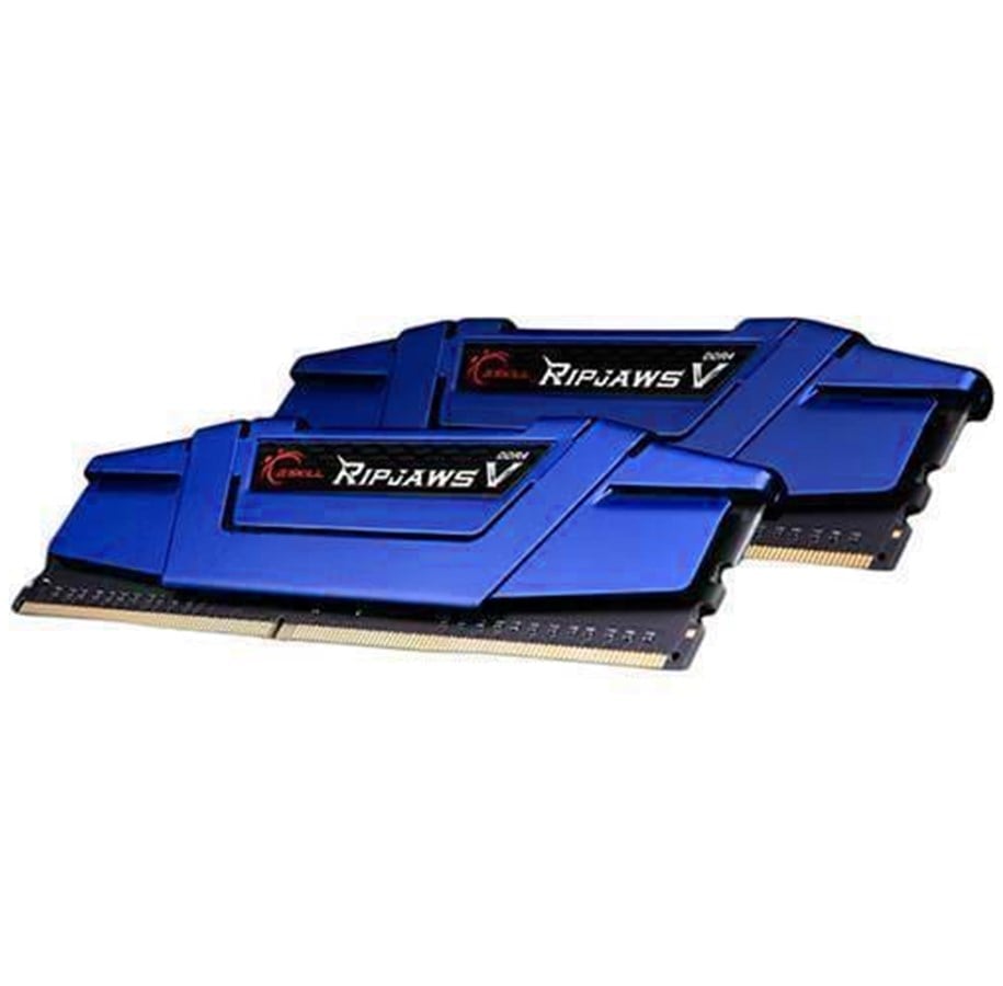 RAM - G.Skill Ripjaws V DDR4-2400 - 16GB - CL15 - Dual Channel (2 pcs) - Intel XMP - Blå - F4-2400C15D-16GVB