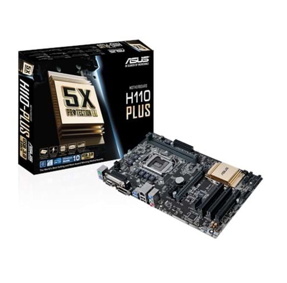 Bundkort - ASUS H110-PLUS Bundkort - Intel H110 Express - Intel LGA1151 socket - DDR4 RAM - ATX - 90MB0PQ0-M0EAY0
