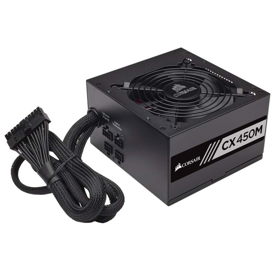 Strømforsyning - Corsair CX450M Strømforsyning - 450 Watt - 120 mm - ATX - 80 Plus Bronze certified - CP-9020101-EU