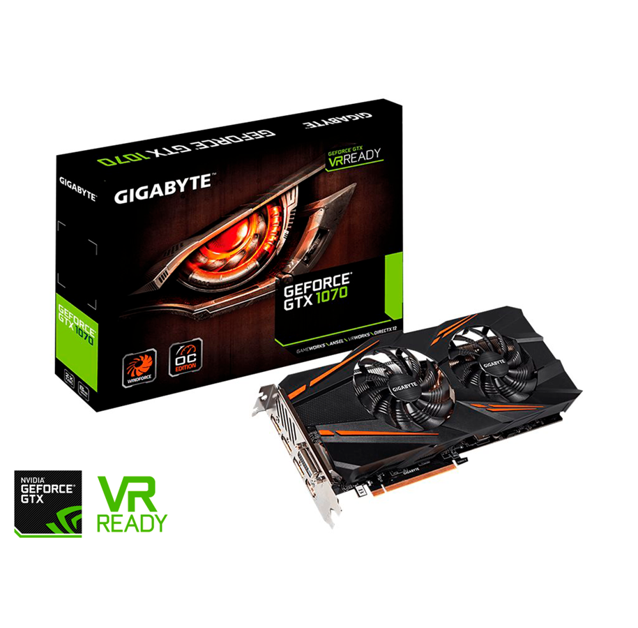Grafikkort - GIGABYTE GeForce GTX 1070 WindForce OC - 8GB GDDR5 RAM - Grafikkort - GV-N1070WF2OC-8GD