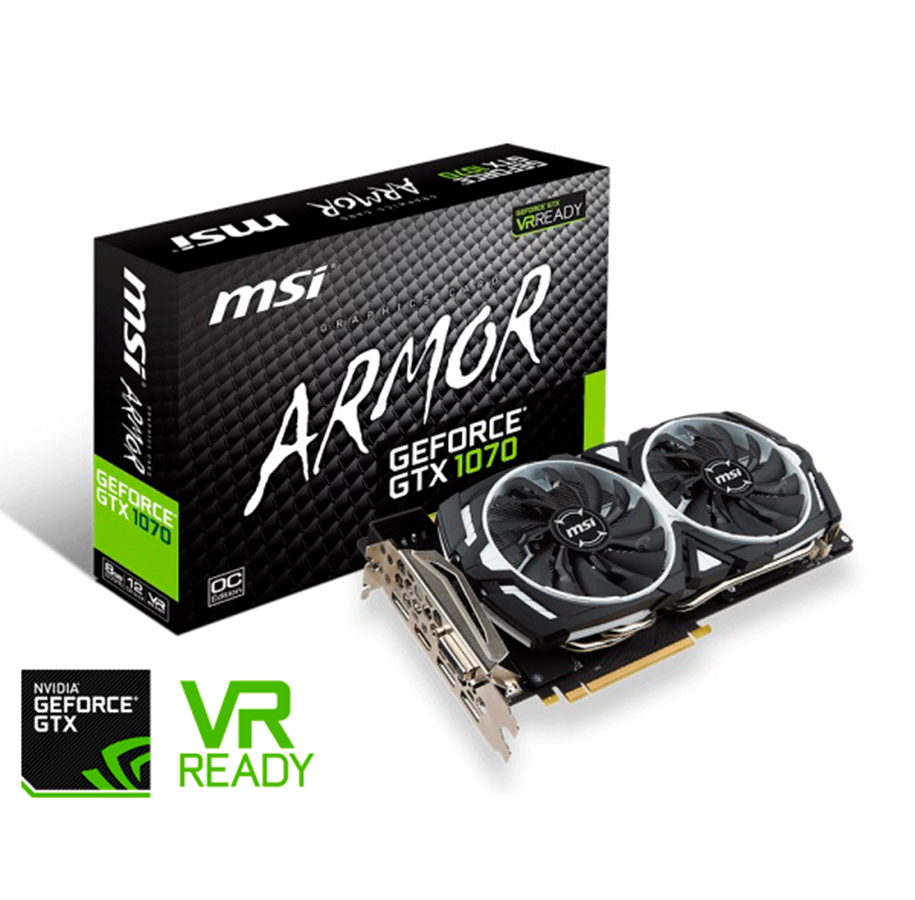 Grafikkort - MSI GeForce GTX 1070 ARMOR OC - 8GB GDDR5 RAM - Grafikkort - GTX 1070 ARMOR 8G OC
