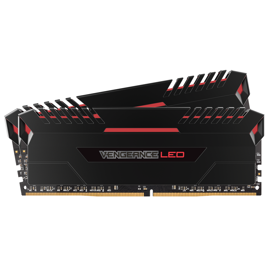 RAM - Corsair Vengeance LED Red DDR4-3200 DC - 16GB - CMU16GX4M2C3200C16R