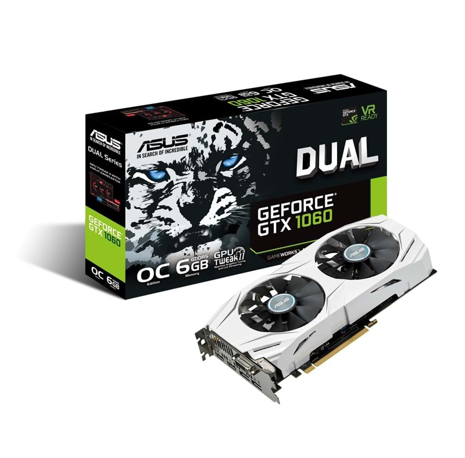 Grafikkort - ASUS GeForce GTX 1060 DUAL OC - 6GB GDDR5 RAM - Grafikkort - 90YV09X0-M0NA00
