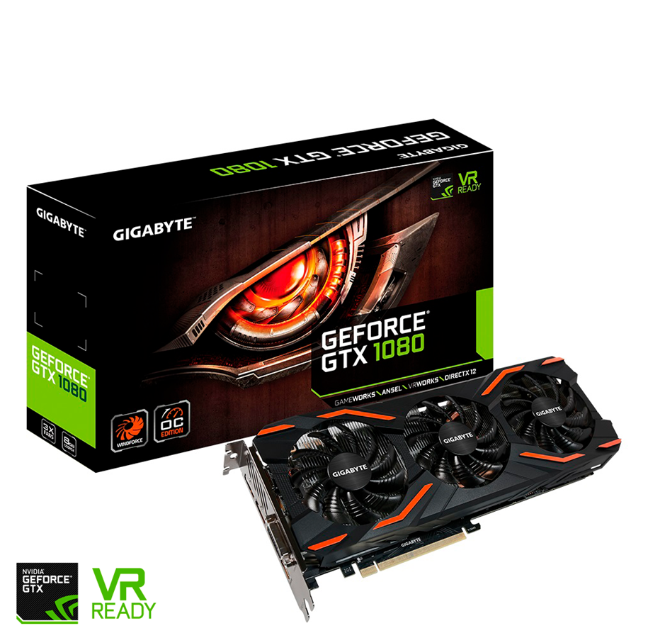 Grafikkort - GIGABYTE GeForce GTX 1080 WindForce OC - 8GB GDDR5X RAM - Grafikkort - GV-N1080WF3OC-8GD