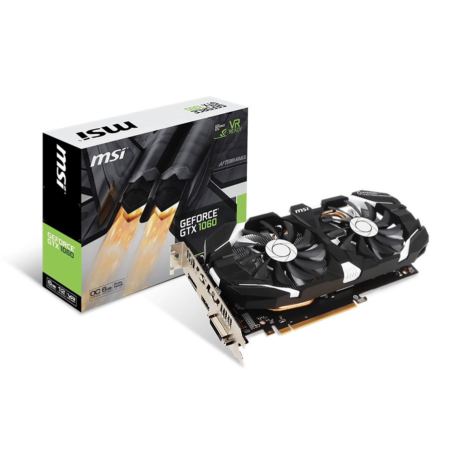 Grafikkort - MSI GeForce GTX 1060 OCV1 - 6GB GDDR5 RAM - Grafikkort - GTX 1060 6GT OCV1