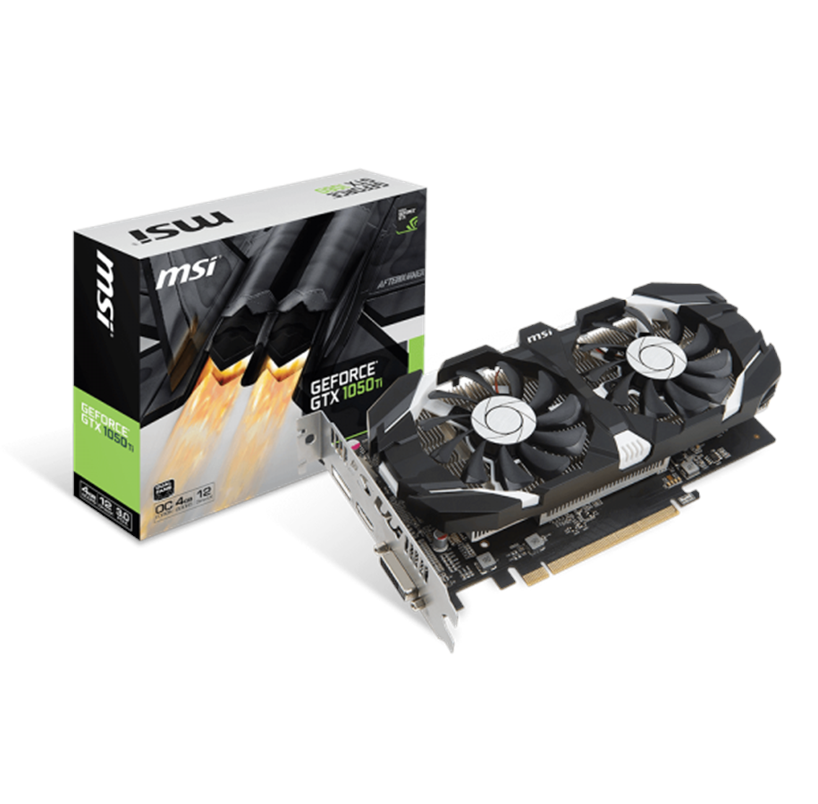 Grafikkort - MSI GeForce GTX 1050 Ti T OC - 4GB GDDR5 RAM - Grafikkort - GTX 1050 Ti 4GT OC