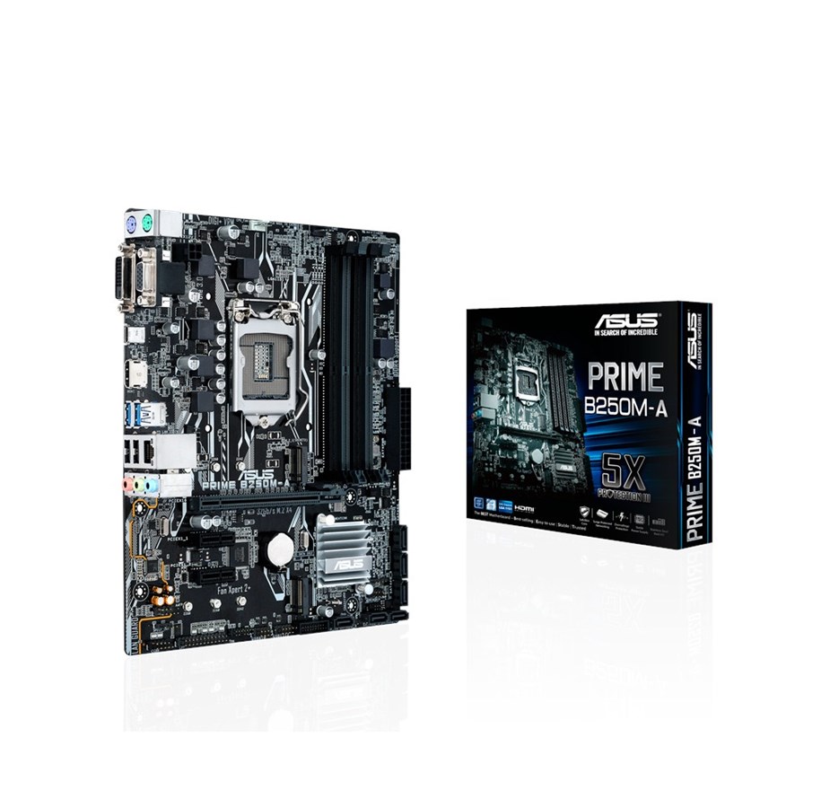 Bundkort - ASUS PRIME B250M-A Bundkort - Intel B250 - Intel LGA1151 socket - DDR4 RAM - Micro-ATX - 90MB0SR0-M0EAY0