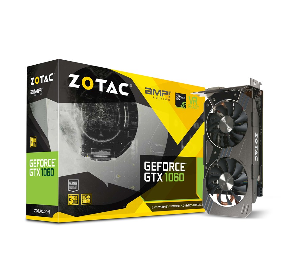 Grafikkort - ZOTAC GeForce GTX 1060 AMP! - 3GB GDDR5 RAM - Grafikkort - ZT-P10610E-10M