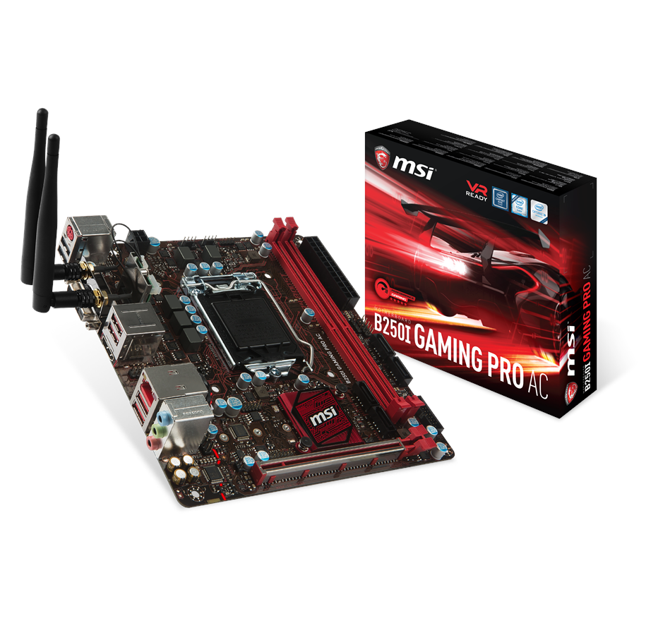 Bundkort - MSI B250I GAMING PRO AC Bundkort - Intel B250 - Intel LGA1151 - DDR4 RAM - Mini-ITX - B250I GAMING PRO AC