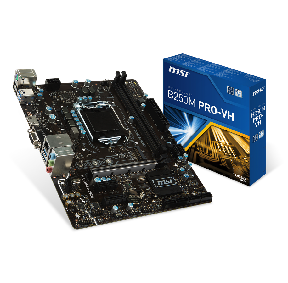 Bundkort - MSI B250M PRO-VH Bundkort - Intel B250 - Intel LGA1151 - DDR4 RAM - Micro-ATX - B250M PRO-VH