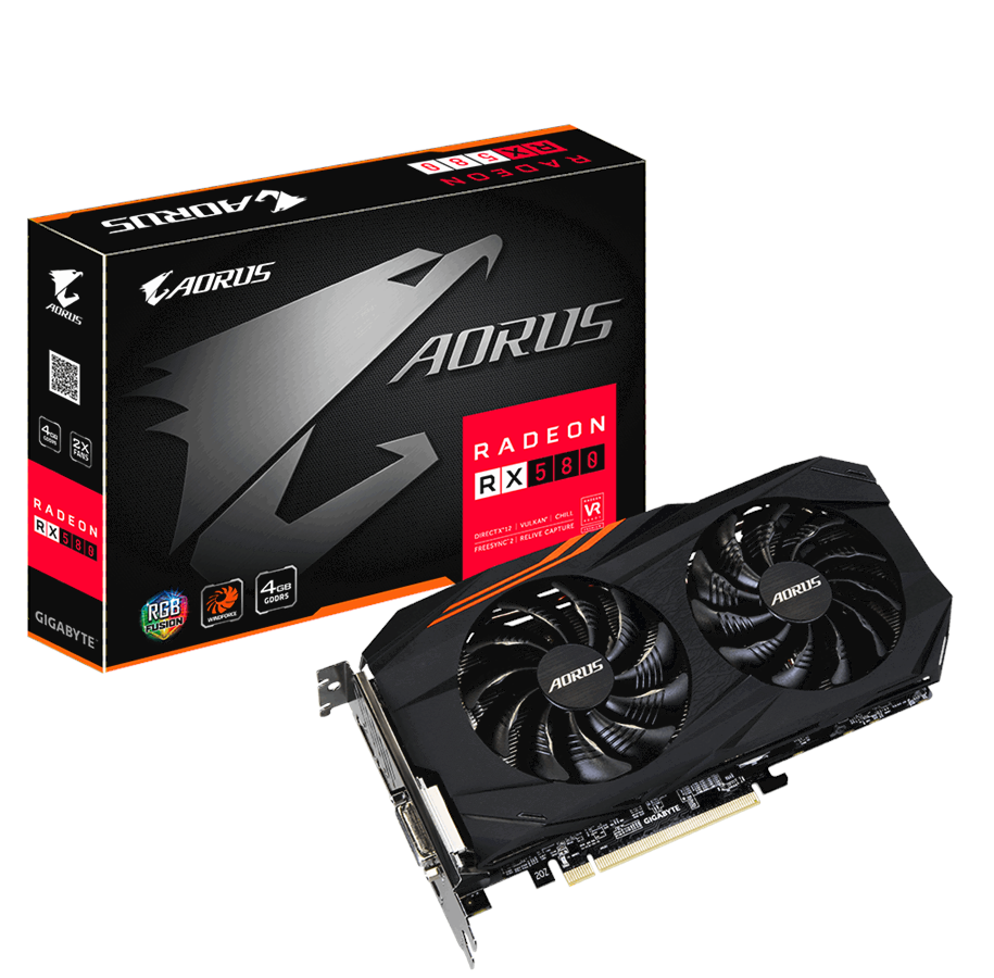 Grafikkort - GIGABYTE Radeon RX 580 AORUS - 4GB GDDR5 RAM - Grafikkort - GV-RX580AORUS-4GD