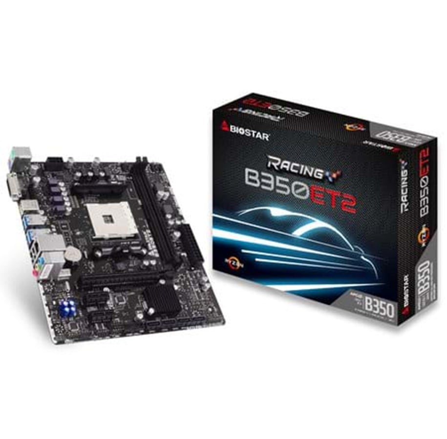 Bundkort - BIOSTAR RACING B350ET2 Bundkort - AMD B350 - AMD AM4 socket - DDR4 RAM - ATX - B350ET2