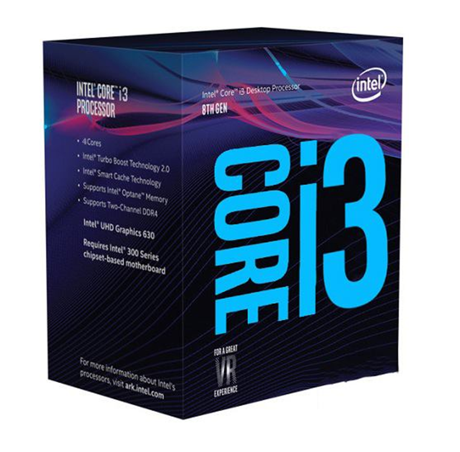 CPU - Intel Core i3-8100 Coffee Lake CPU - 4 kerner - 3.6 GHz - Intel LGA1151 - Intel Boxed (med køler) - BX80684I38100