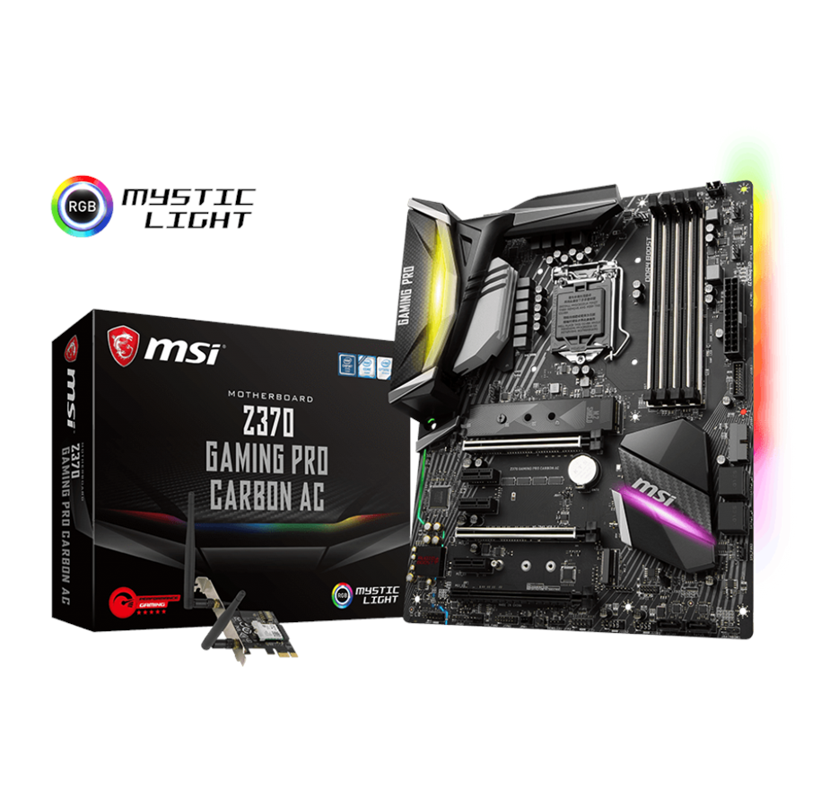 Bundkort - MSI Z370 GAMING PRO CARBON AC Bundkort - Intel Z370 - Intel LGA1151 - DDR4 RAM - ATX - Z370 GAMING PRO CARBON AC