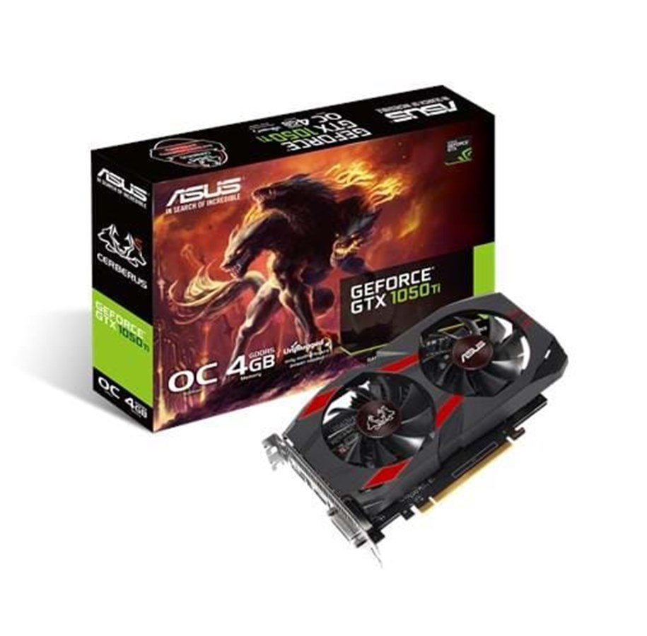 Grafikkort - ASUS GeForce GTX 1050 Ti Cerberus OC - 4GB GDDR5 RAM - Grafikkort - 90YV0A74-M0NA00