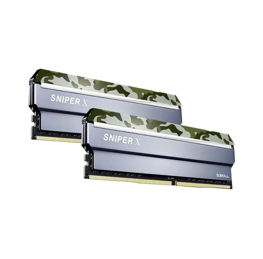 RAM - G.Skill Sniper X DDR4-3200 - 16GB - CL16 - Dual Channel (2 pcs) - Intel XMP - Sølv - F4-3200C16D-16GSXFB