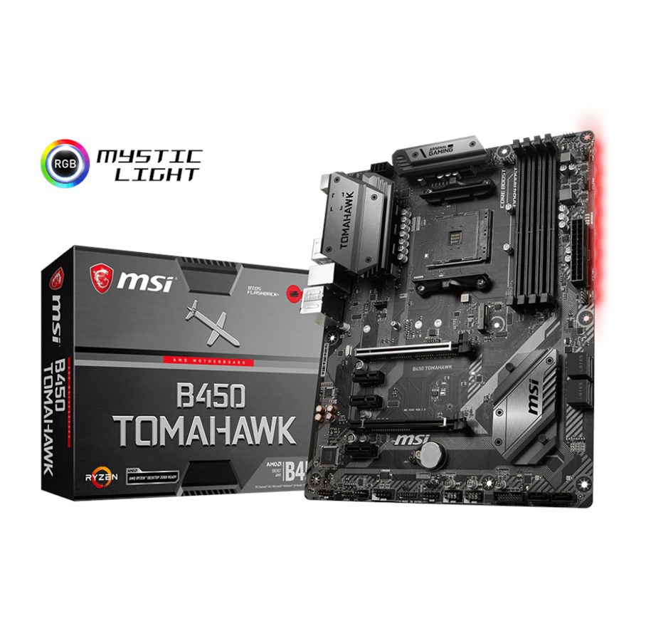 Bundkort - MSI B450 TOMAHAWK Bundkort - AMD B450 - AMD AM4 socket - DDR4 RAM - ATX - B450 TOMAHAWK