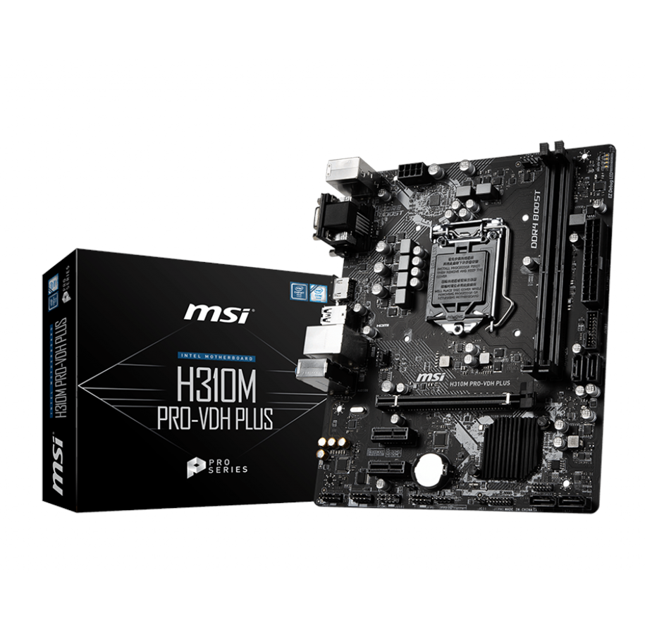 Bundkort - MSI H310M PRO-VDH PLUS Bundkort - Intel H310 - Intel LGA1151 socket - DDR4 RAM - Micro-ATX - H310M PRO-VDH PLUS