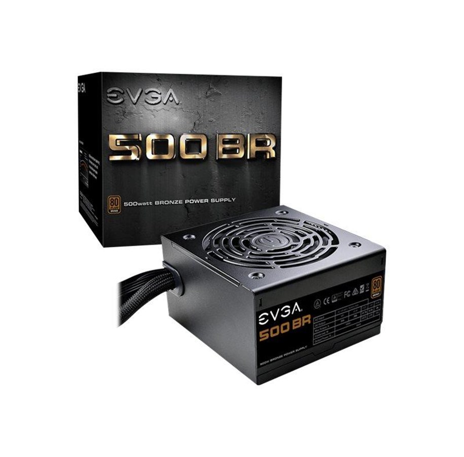 Strømforsyning - EVGA BR 500 Strømforsyning - 500 Watt - 120 mm - ATX - 80 Plus Bronze certified - 100-BR-0500-K2
