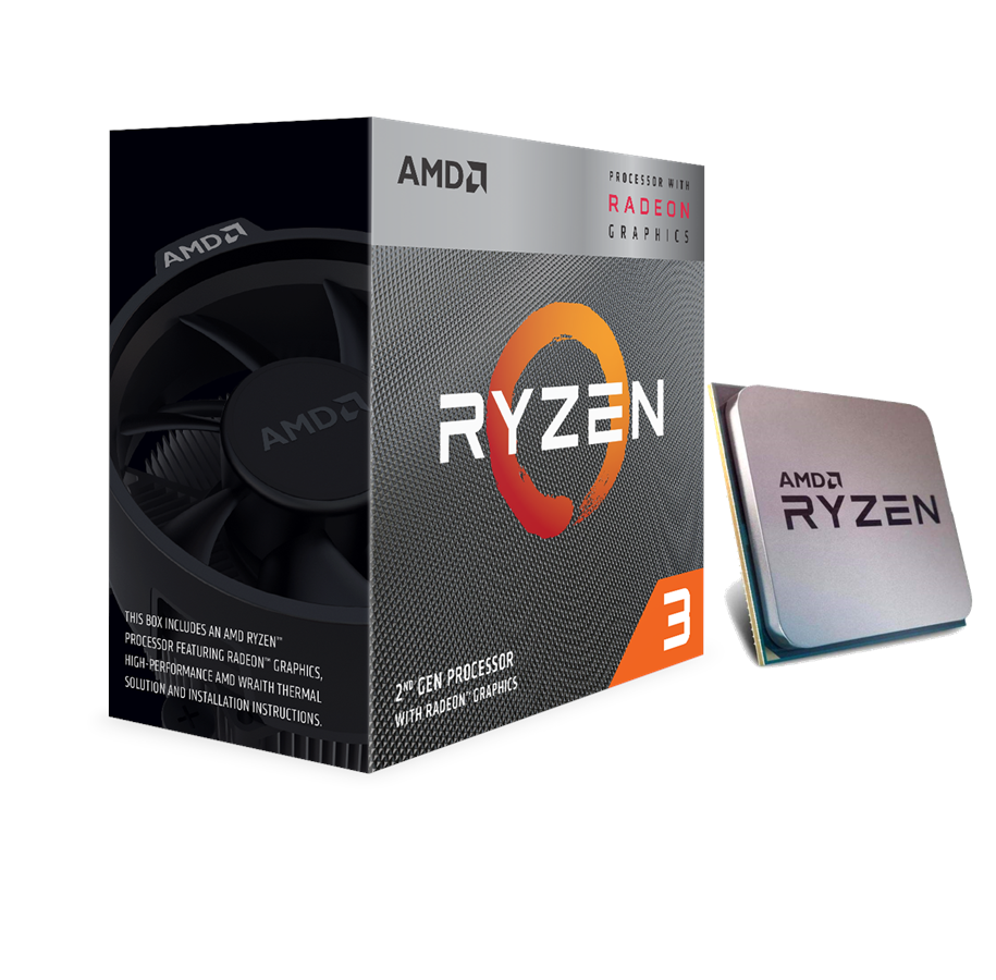 CPU - AMD Ryzen 3 3200G Wraith Spire CPU - 4 kerner - 3.6 GHz - AMD AM4 - AMD Boxed (med køler) - YD3200C5FHBOX