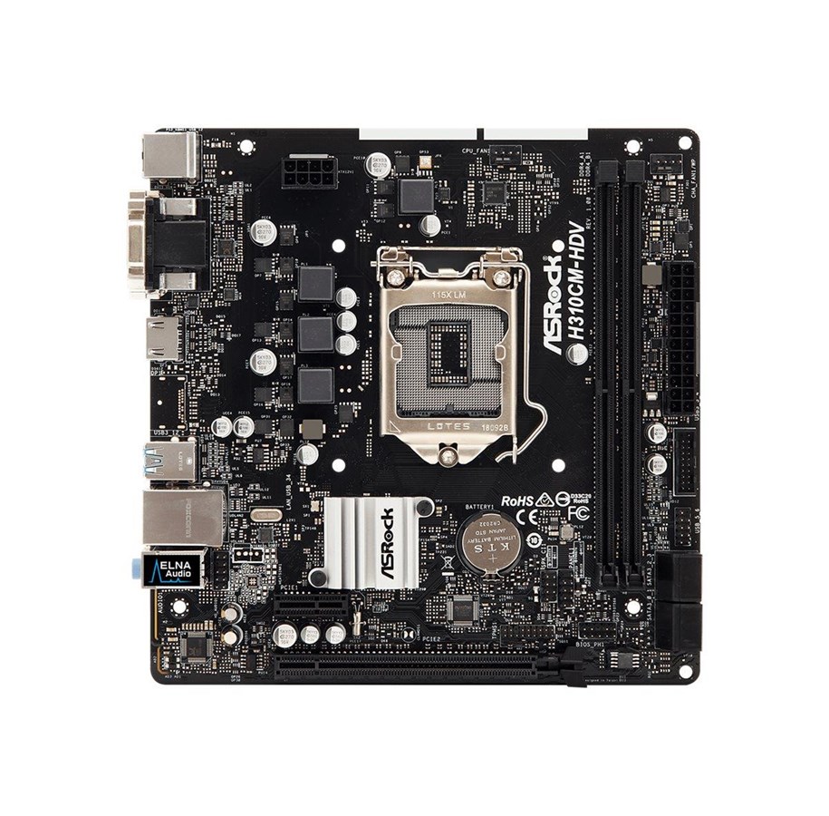Bundkort - ASRock H310CM-HDV Bundkort - Intel H310 - Intel LGA1151 socket - DDR4 RAM - Micro-ATX - 90-MXB8J0-A0UAYZ