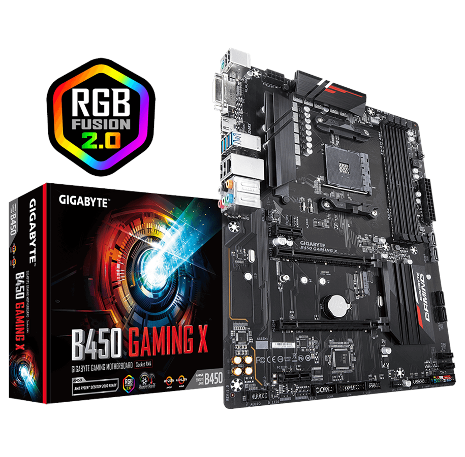 Bundkort - GIGABYTE B450 GAMING X Bundkort - AMD B450 - AMD AM4 socket - DDR4 RAM - ATX - B450 GAMING X