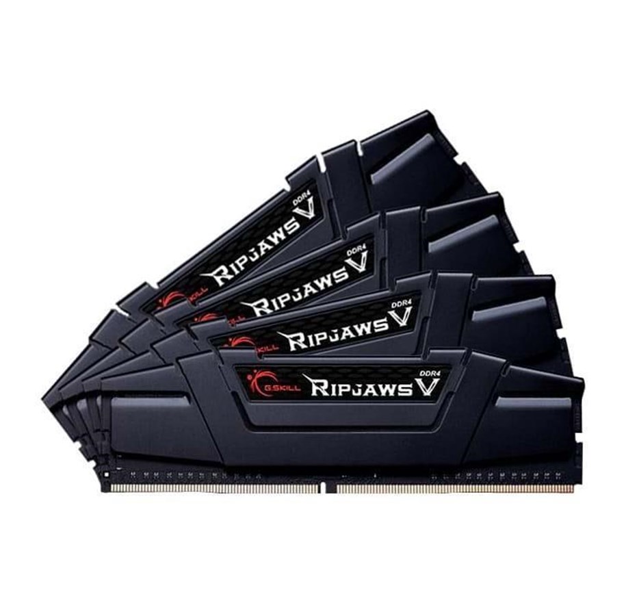 RAM - G.Skill Ripjaws V DDR4-3600 - 128GB - CL18 - Quad Channel (4 pcs) - Intel XMP - Sort - F4-3600C18Q-128GVK