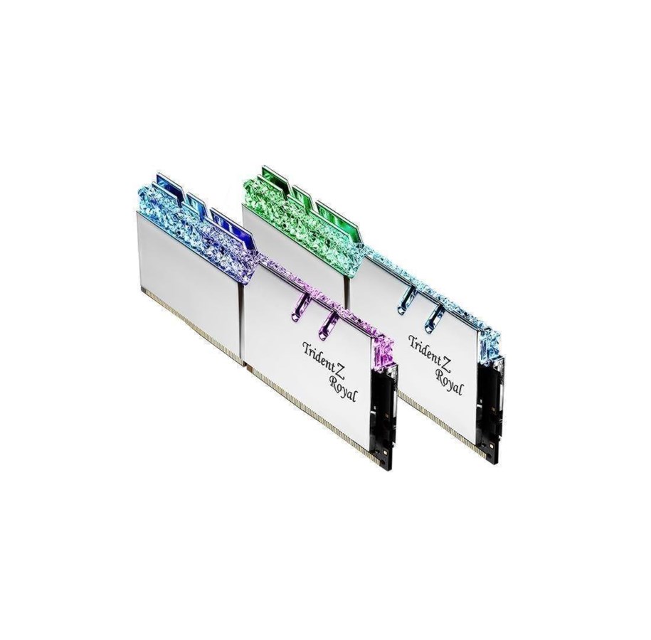 RAM - G.Skill Trident Z Royal DDR4-3600 - 64GB - CL18 - Dual Channel (2 pcs) - Intel XMP - Sølv med RGB - F4-3600C18D-64GTRS
