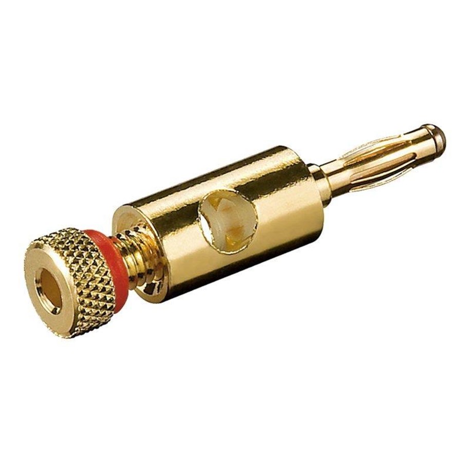Skærmkabel - Pro Banana Plug 4mm - Gold - 4040849116841