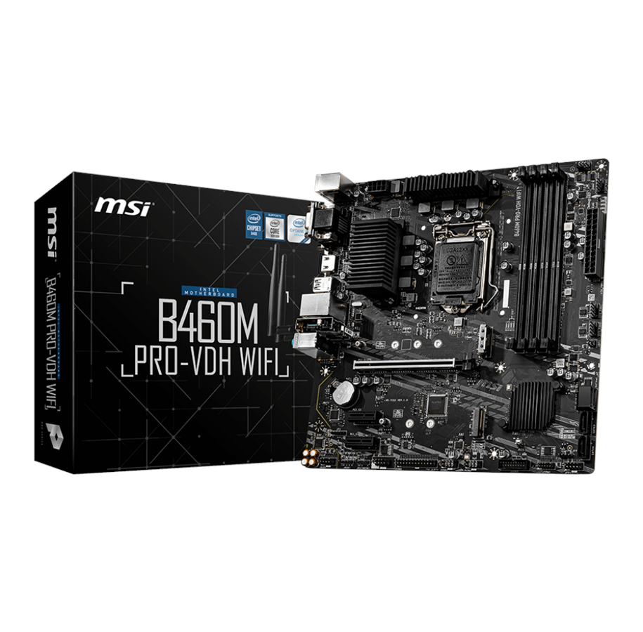 Bundkort - MSI B460M PRO-VDH WIFI Bundkort - Intel B460 - Intel LGA1200 socket - DDR4 RAM - Micro-ATX - B460M PRO-VDH WIFI