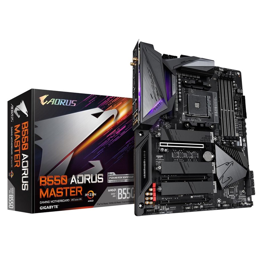 Bundkort - GIGABYTE B550 AORUS MASTER Bundkort - AMD B550 - AMD AM4 socket - DDR4 RAM - ATX - B550 AORUS MASTER