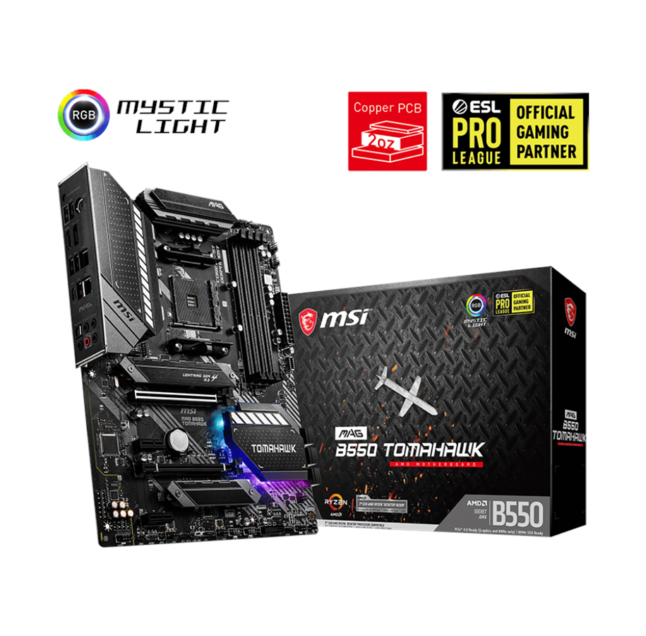Bundkort - MSI MAG B550 TOMAHAWK Bundkort - AMD B550 - AMD AM4 socket - DDR4 RAM - ATX - MAG B550 TOMAHAWK