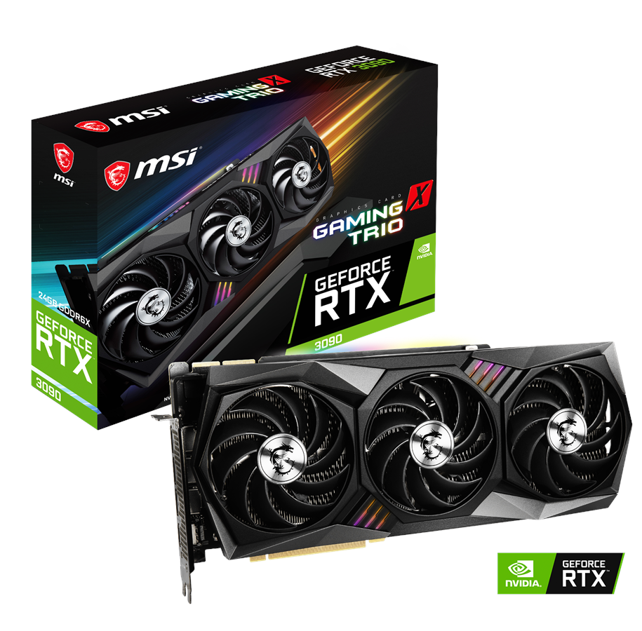 Grafikkort - MSI GeForce RTX 3090 GAMING X TRIO - 24GB GDDR6X RAM - Grafikkort - RTX 3090 GAMING X TRIO 24G