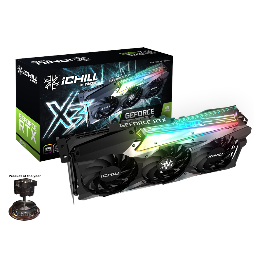 Grafikkort - Inno3D GeForce RTX 3080 iCHILL X3 - 10GB GDDR6X RAM - Grafikkort - C30803-106XX-1810VA37