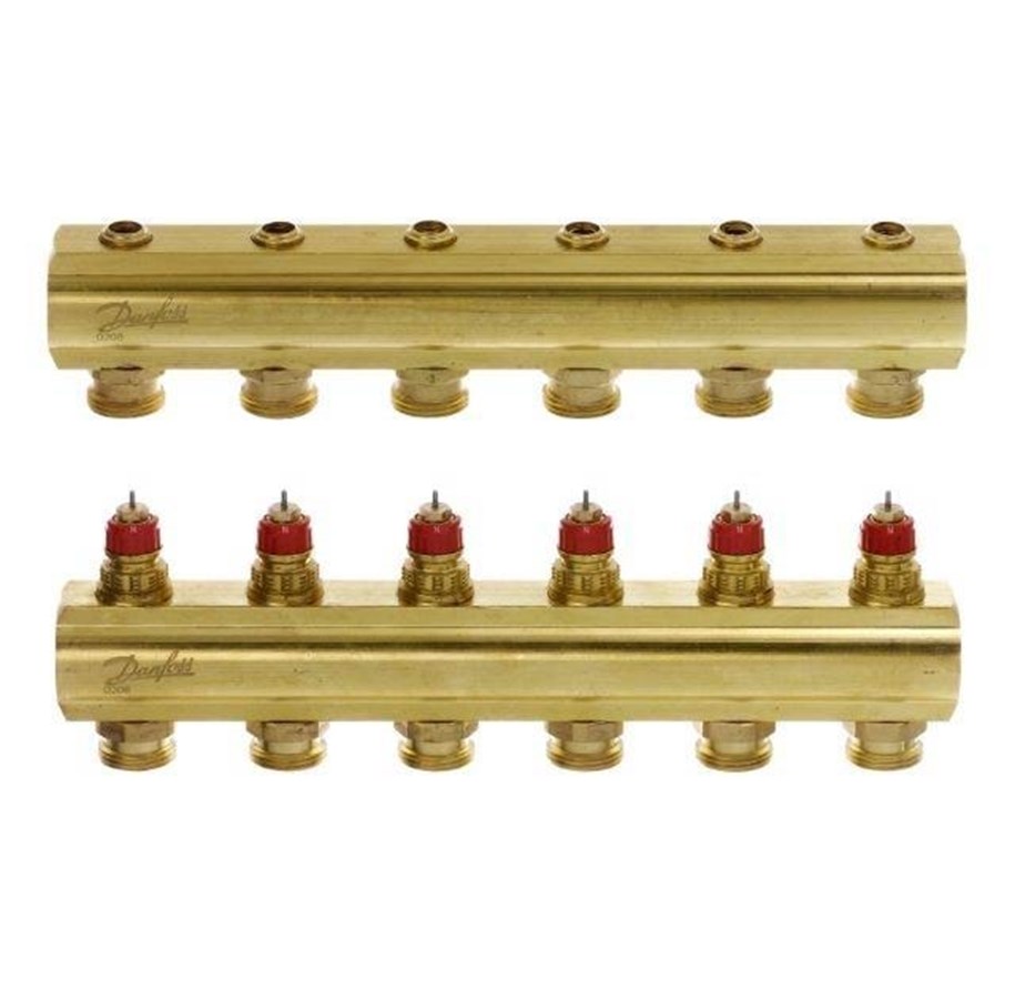 Gulvvarme - Danfoss gulvvarmemanifold 6+6 fhf-6 - 088U0506